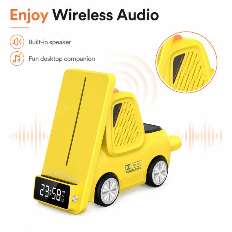T30 6-in-1 Multifunctional Wireless Charger Car-Style Desktop Phone Holder(White) - Image 4