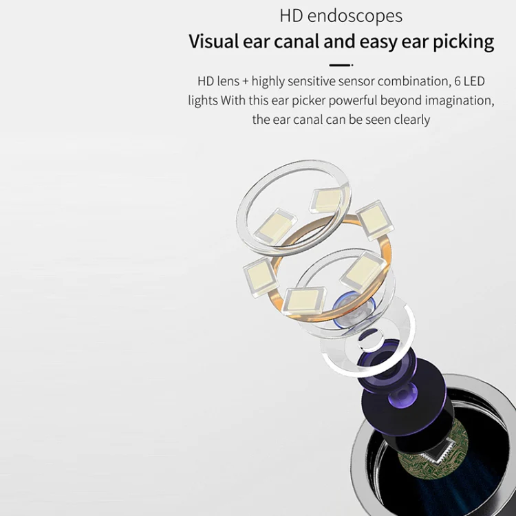 T6 Portable Wireless Smart Visual Earpick Earwax Removal Tool(White) - Image 5