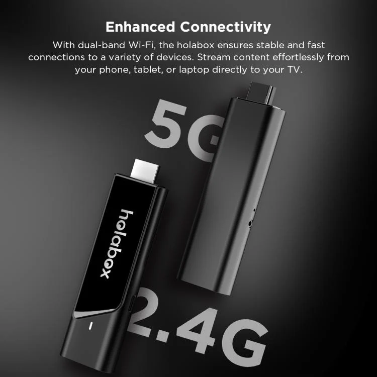 T600 HOLA BOX 4K UHD Android 11 TV Stick Amlogic S905Y4 2GB+16GB, Plug:EU Plug(Black Logo) - Image 6