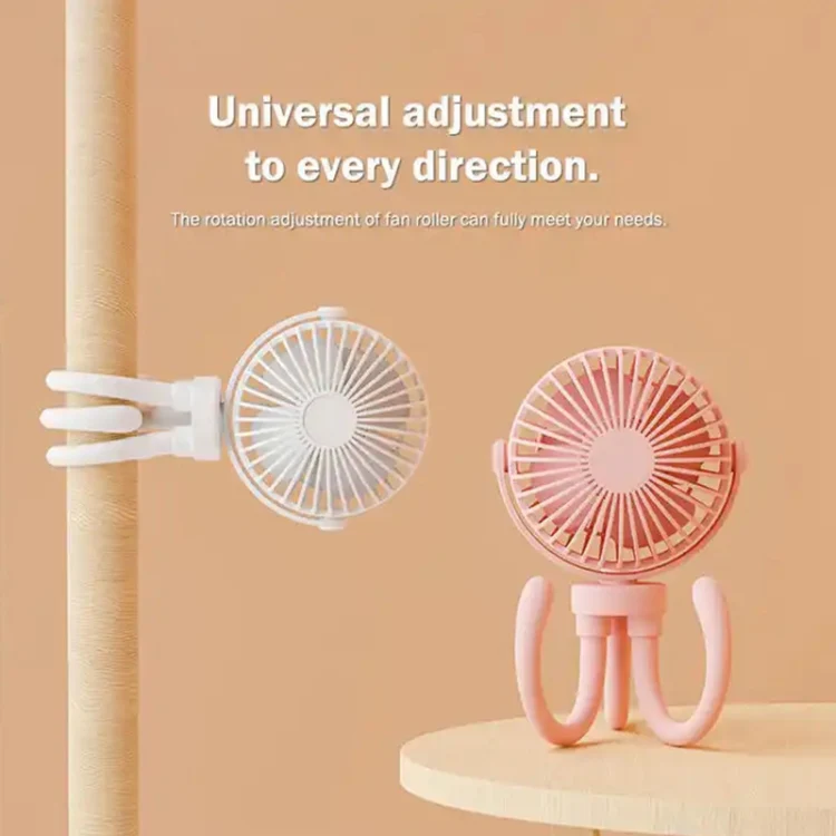 T8 2000mAh Flexible Octopus Tripod Rotatable Portable Fan(Pink) - Image 4