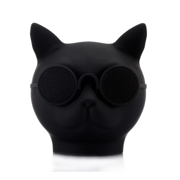 T8 Mini Cat Shape Stereo Wireless Bluetooth Speaker, Support Hands-free / TF Card / FM(Black)