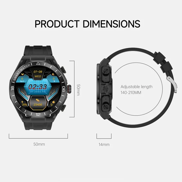 T95E 1.52-inch Display 2-in-1 Smart Sports Watch TWS Bluetooth Earphones(Black Gold) - Image 21