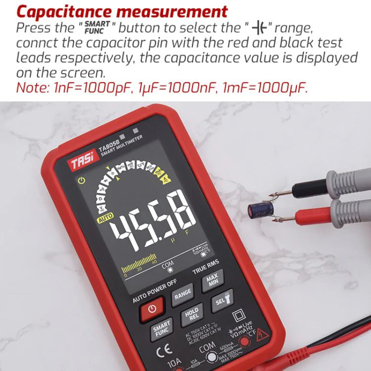 TASI TA805A Battery-powered Large Screen Digital Fully Automatic Smart Multimeter - Image 10