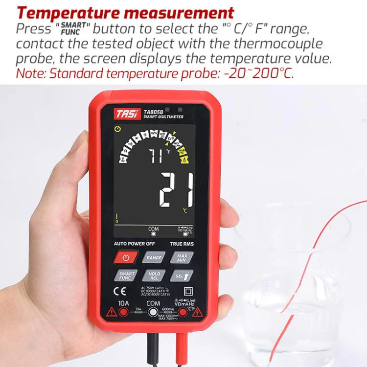 TASI TA805A Battery-powered Large Screen Digital Fully Automatic Smart Multimeter - Image 5