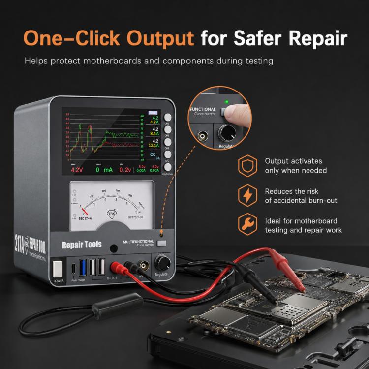 TBK 217A 30V / 5A 3-Channel Storage Curved DC Regulated Power Supply with Hyperbola Display, Plug:US Plug - Image 10