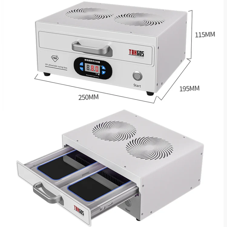 TBK 605 100W Mini UV Curing Lamp Box 48 LEDs Curved Surface Screen UV Curing Box, AU Plug - Image 2