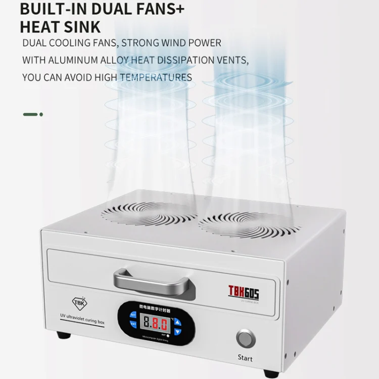 TBK 605 100W Mini UV Curing Lamp Box 48 LEDs Curved Surface Screen UV Curing Box, AU Plug - Image 3