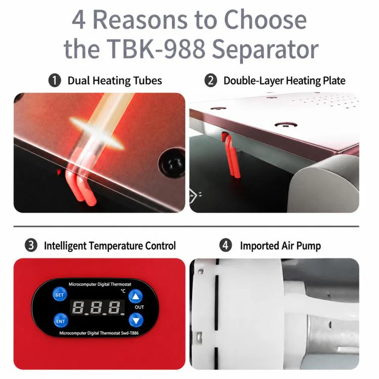 TBK 988 Intelligent Temperature Control LCD Screen Heating Separator, Plug:EU Plug - Image 3