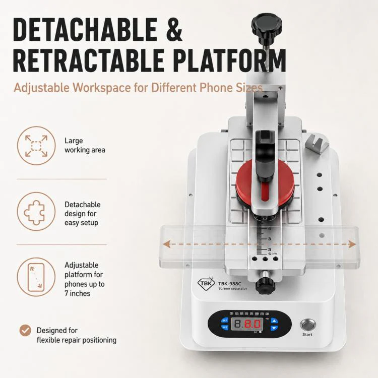 TBK 988C LCD Rotary Separator Middle Frame Remover - Image 5