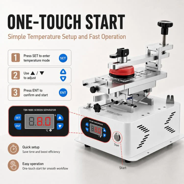TBK 988C LCD Rotary Separator Middle Frame Remover - Image 8