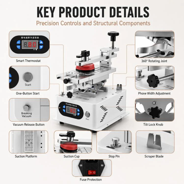TBK 988C LCD Rotary Separator Middle Frame Remover - Image 9