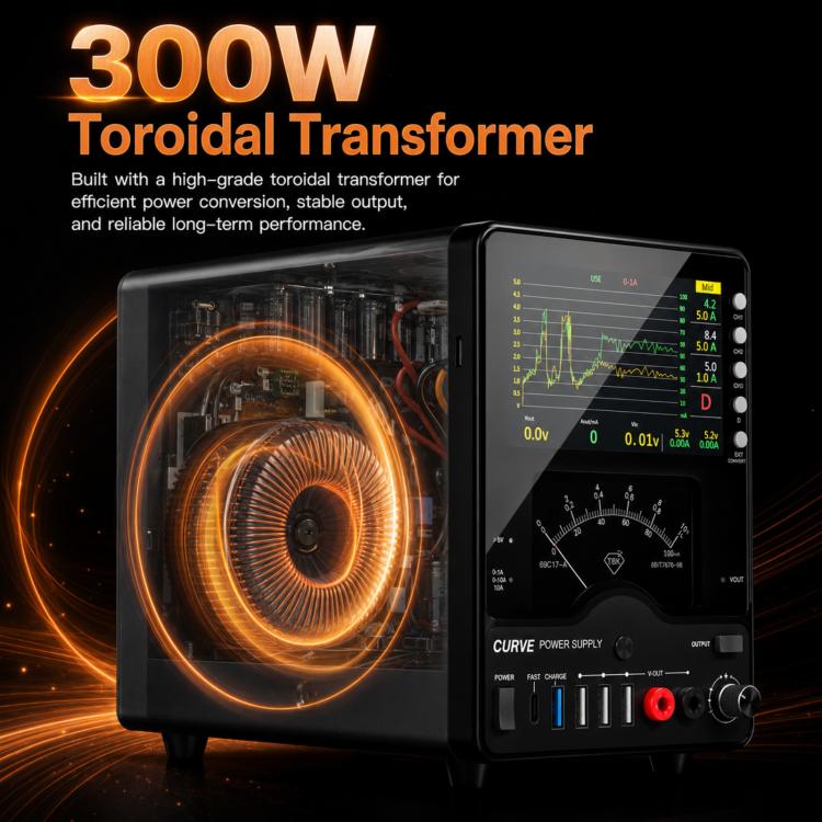 TBK TBK-218 30V / 10A Intelligent Control Curved DC Regulated Power Supply with Pointer Meter, Plug:EU Plug - Image 4