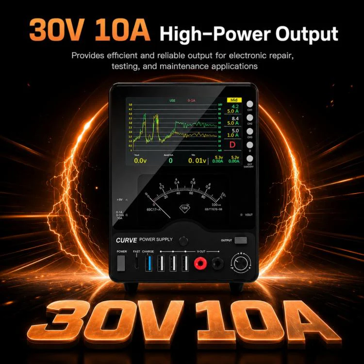 TBK TBK-218 30V / 10A Intelligent Control Curved DC Regulated Power Supply with Pointer Meter, Plug:UK Plug - Image 5