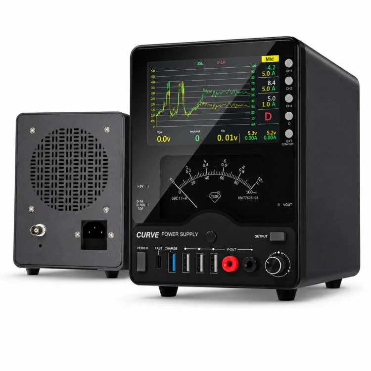 TBK TBK-218 30V / 10A Intelligent Control Curved DC Regulated Power Supply with Pointer Meter, Plug:US Plug