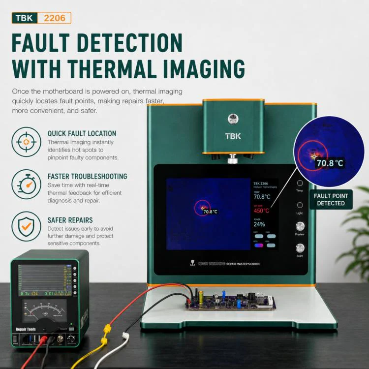 TBK TBK-2206 45W High-Power Intelligent Laser Desoldering Machine with HD Display, Plug:US Plug - Image 8