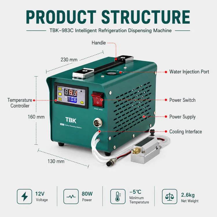 TBK TBK-983C AB Glue Cooling Dispensing Machine, Plug:US Plug - Image 8