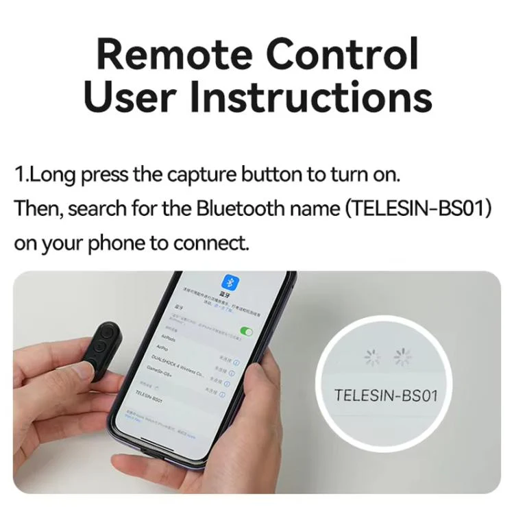 TELESIN P1-HSS-01 Clip Version 3 In 1 Cell Phone Holder Portable Desktop Fixed Bluetooth Remote Control Shooting Support Bracket - Image 13