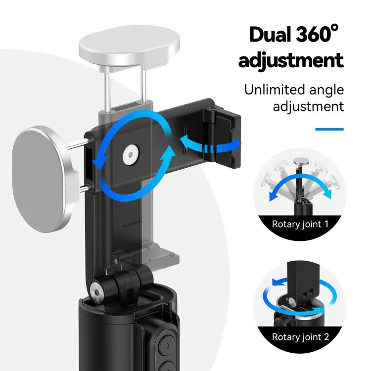TELESIN P1-HSS-01 Clip Version 3 In 1 Cell Phone Holder Portable Desktop Fixed Bluetooth Remote Control Shooting Support Bracket - Image 4