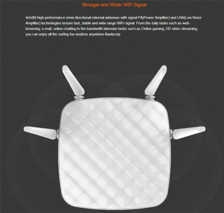 Tenda FH456 Wireless 2.4GHz 300Mbps WiFi Router with 4*5dBi External Antennas(White) - Image 5