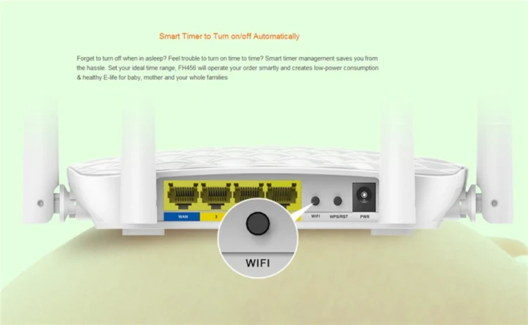 Tenda FH456 Wireless 2.4GHz 300Mbps WiFi Router with 4*5dBi External Antennas(White) - Image 7