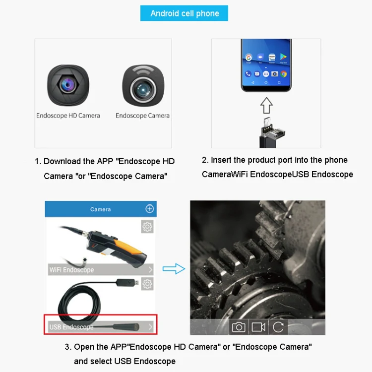 Teslong NTC125 5M 3 In 1 USB Phone Borescope For Auto Repair 500W Pixel Auto Focus - Image 5