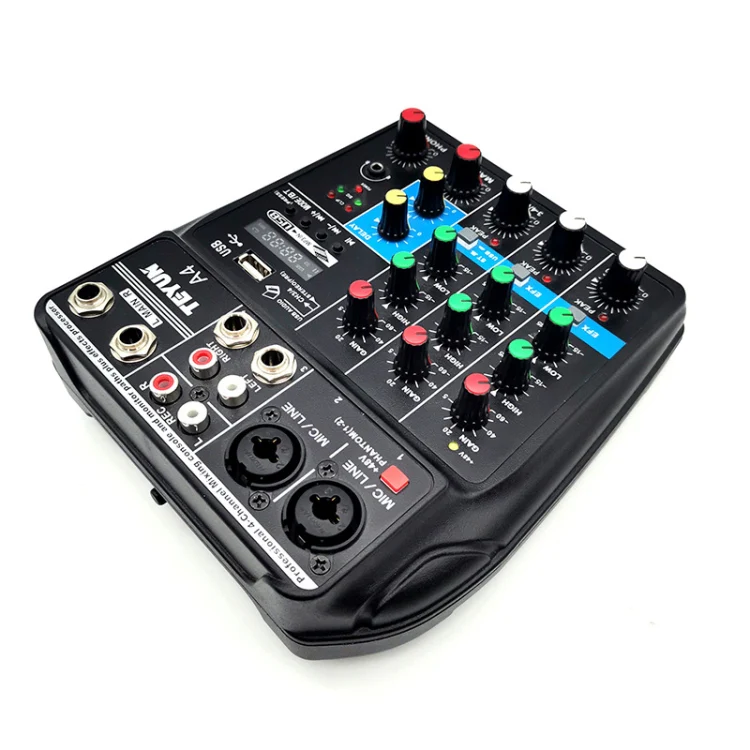 TEYUN A4 4-way Small Microphone Digital Mixer Live Recording Effector(US Plug) - Image 2