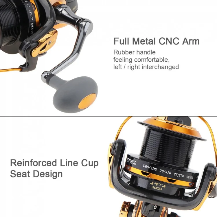 TF9000 Long-distance Casting Reel Large Gapless Sea Rod Fishing Reel Spinning Reel - Image 10