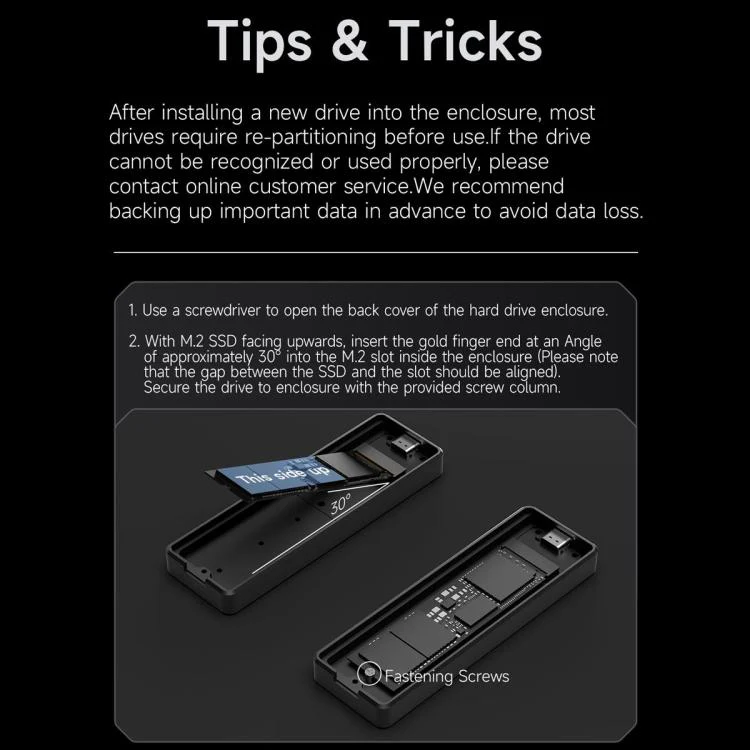 THERMALRIGHT HR-EB109 20Gbps M.2 NVMe SSD Enclosure with Type-C to Type-C Cable(Black) - Image 13