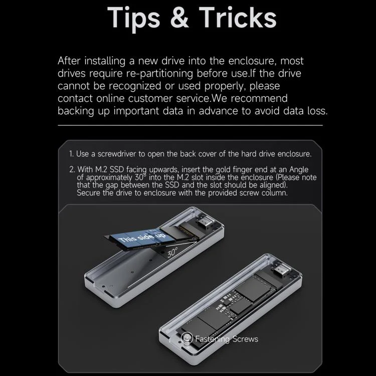 THERMALRIGHT HR-EB109 M.2 NVMe SSD Enclosure with USB to Type-C Cable & Type-C to Type-C Cable(Grey) - Image 13