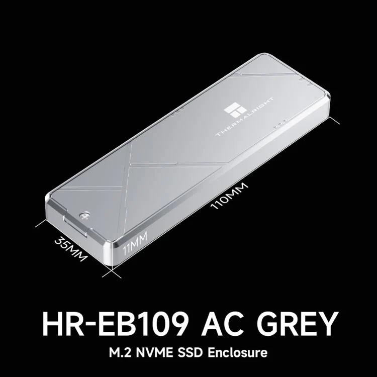 THERMALRIGHT HR-EB109 M.2 NVMe SSD Enclosure with USB to Type-C Cable & Type-C to Type-C Cable(Grey) - Image 16