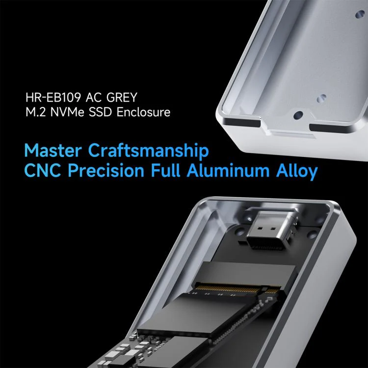 THERMALRIGHT HR-EB109 M.2 NVMe SSD Enclosure with USB to Type-C Cable & Type-C to Type-C Cable(Grey) - Image 5