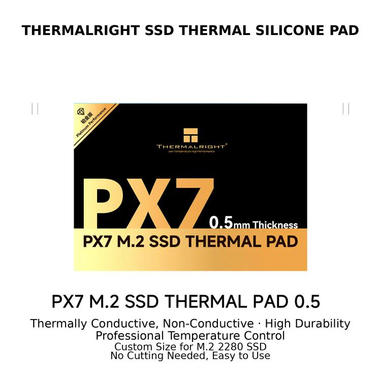 THERMALRIGHT PX7 M.2 SSD Thermal Silicone Pad, Thickness:0.5mm(Grey) - Image 2
