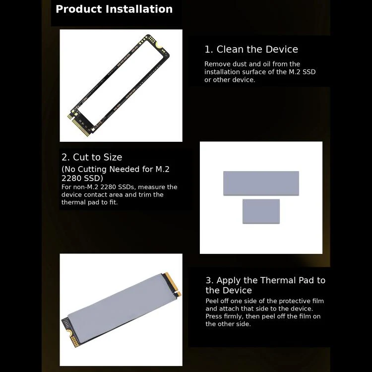 THERMALRIGHT PX7 M.2 SSD Thermal Silicone Pad, Thickness:0.5mm(Grey) - Image 6