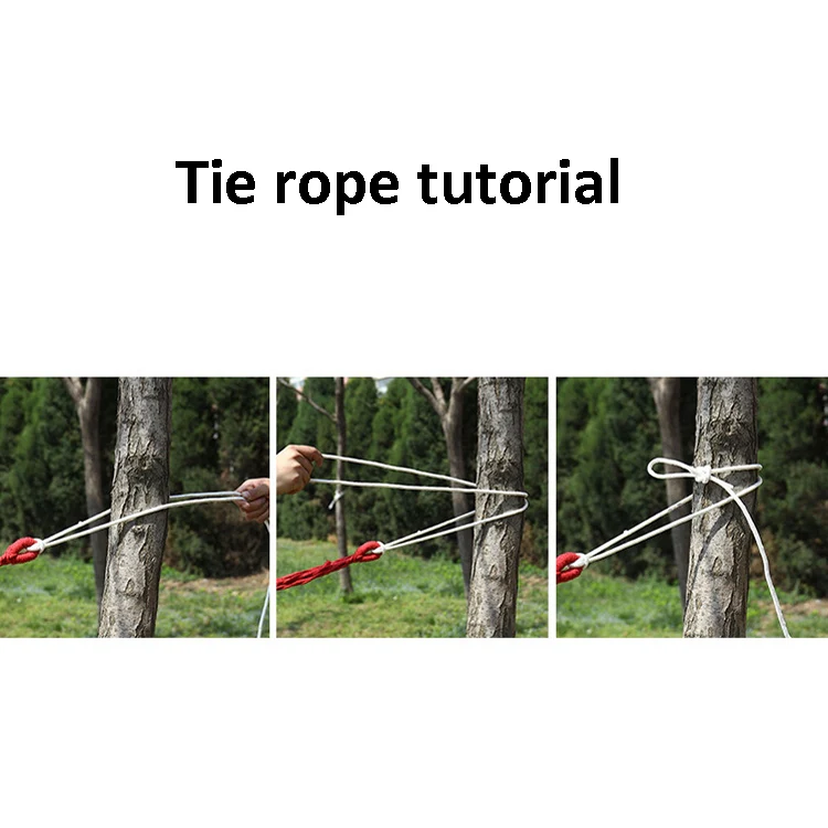 Thick Canvas Hammock Field Rollover Prevention Outdoor Hammock Swing 260x100 With Stick (Blue Stripes) - Image 4