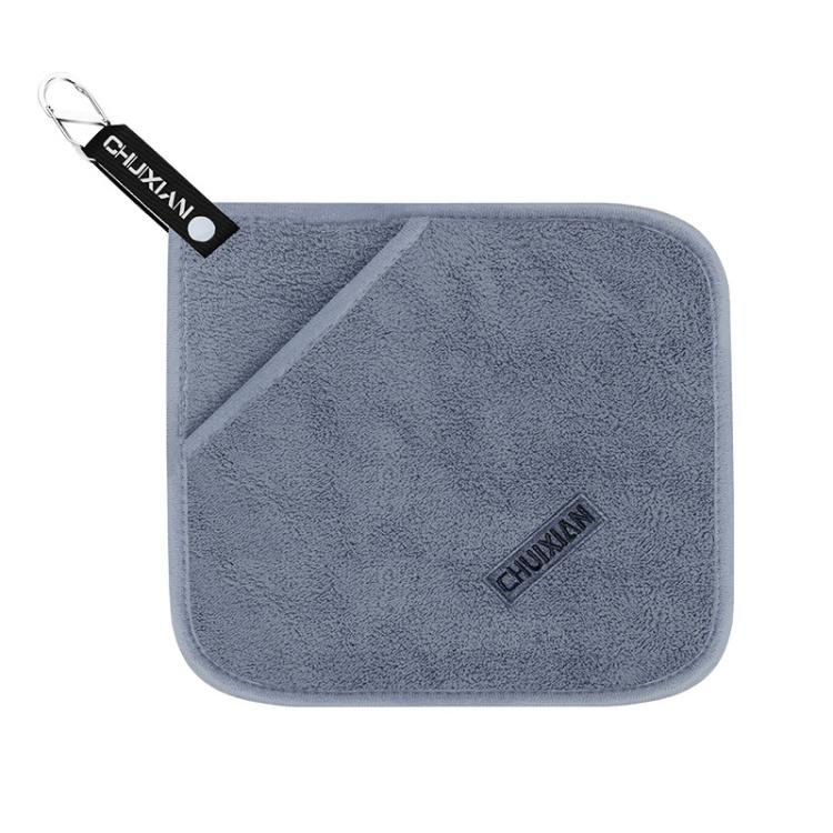 Thick Water Wiping Fishing Towel with Carabiner Fish Handling Cloth, Style:Double-layer