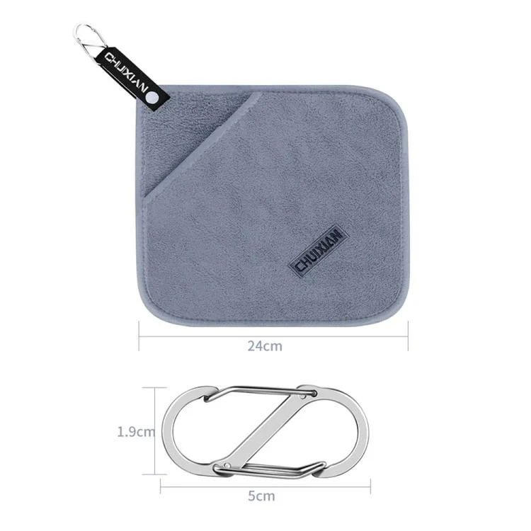 Thick Water Wiping Fishing Towel with Carabiner Fish Handling Cloth, Style:Double-layer - Image 2
