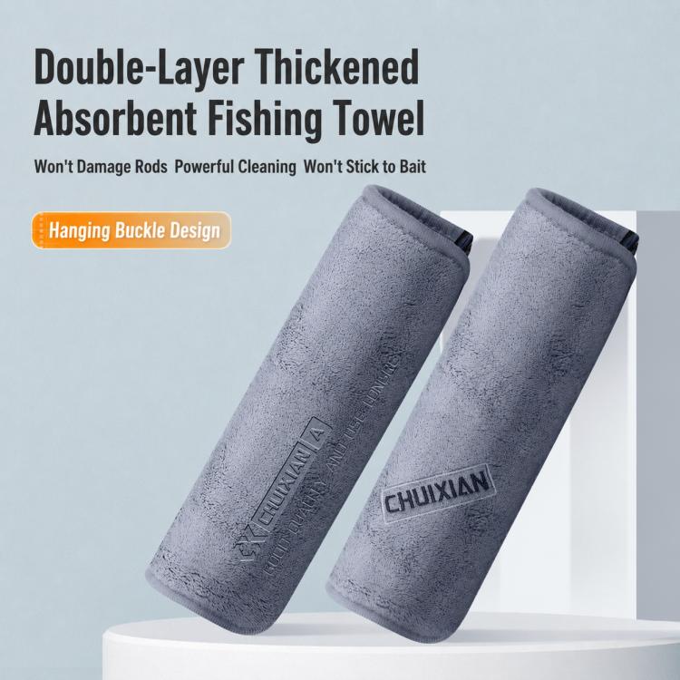 Thick Water Wiping Fishing Towel with Carabiner Fish Handling Cloth, Style:Double-layer - Image 3