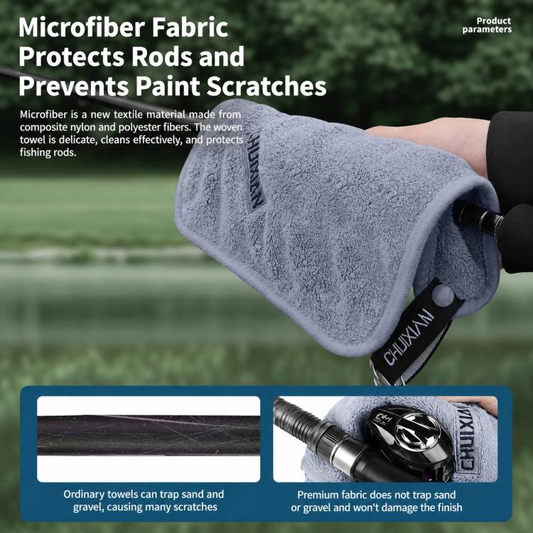 Thick Water Wiping Fishing Towel with Carabiner Fish Handling Cloth, Style:Double-layer - Image 4