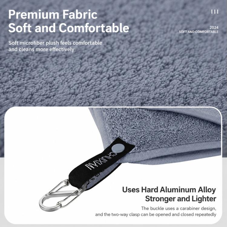 Thick Water Wiping Fishing Towel with Carabiner Fish Handling Cloth, Style:Double-layer - Image 7
