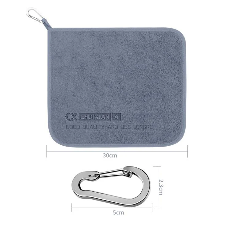 Thick Water Wiping Fishing Towel with Carabiner Fish Handling Cloth, Style:Single-layer - Image 2
