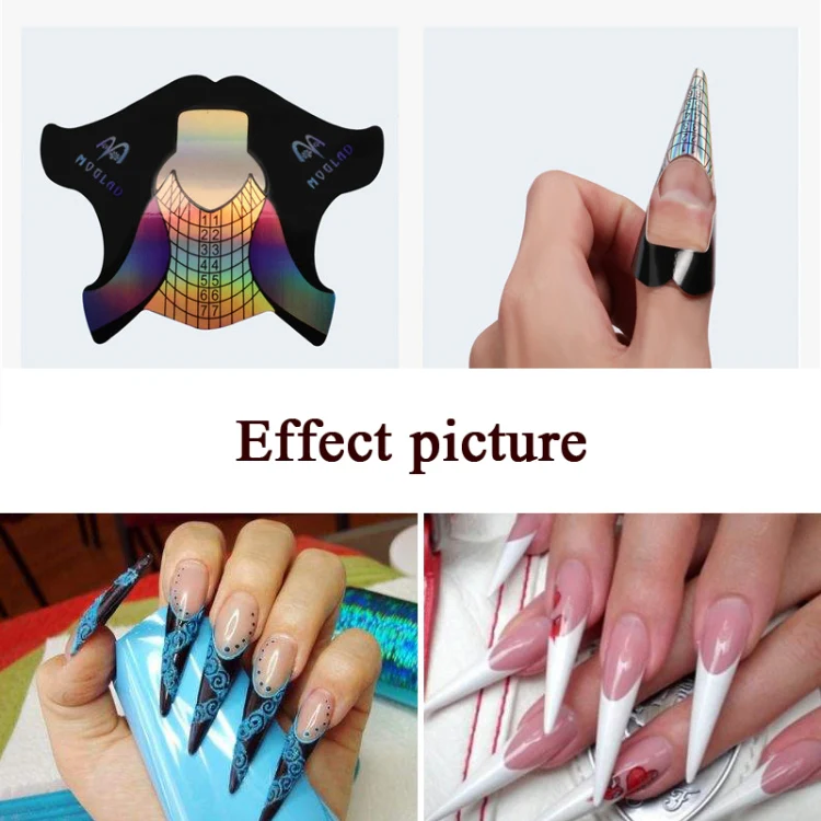 Thickened 100 PCS / Pack Symphony Laser Nail Extension Paper Holder Fish Shape Phototherapy Nail Extension Paper Holder - Image 3