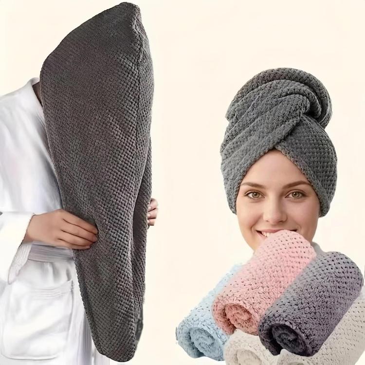 Thickened Absorbent Coral Fleece Hair Drying Cap(Pink) - Image 5
