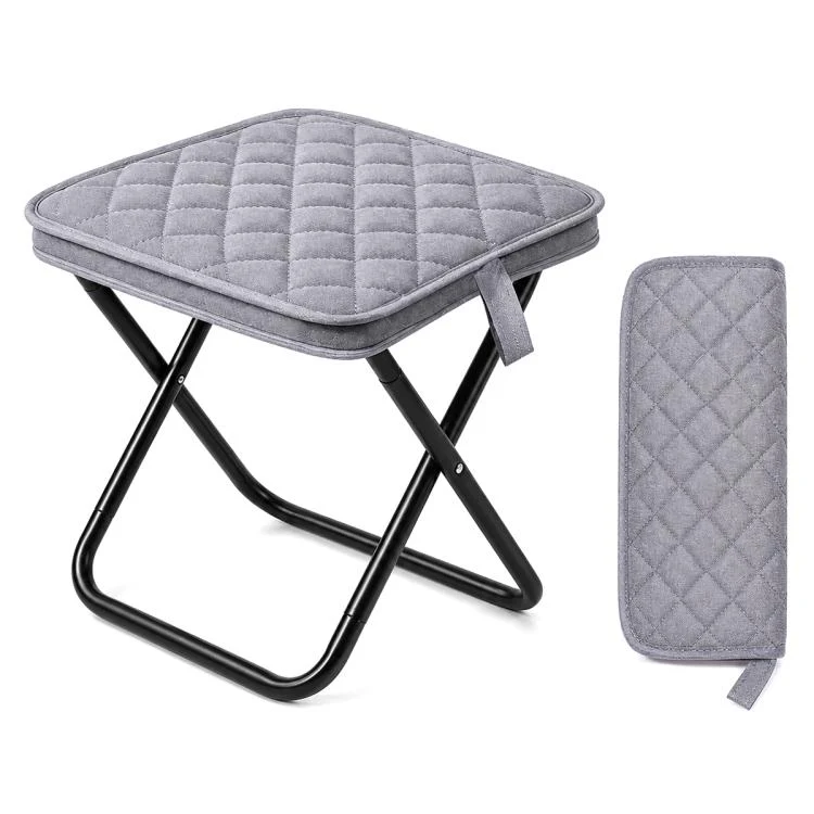 Thickened Padded Handbag Style Portable Folding Stool(Grey)