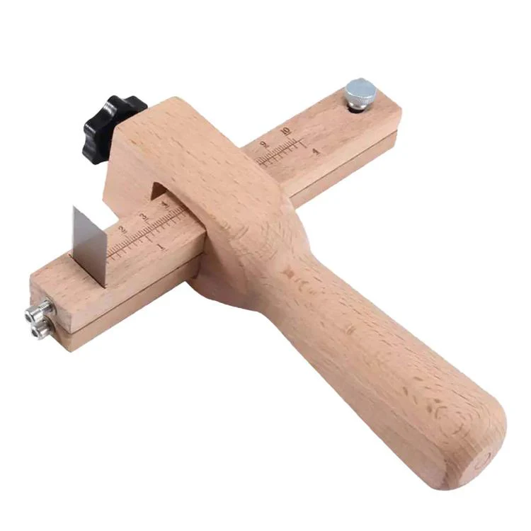 Thickness Adjustable Leather Belt Cutting Wood Handle Cutter(20cm x 17cm) - Image 2