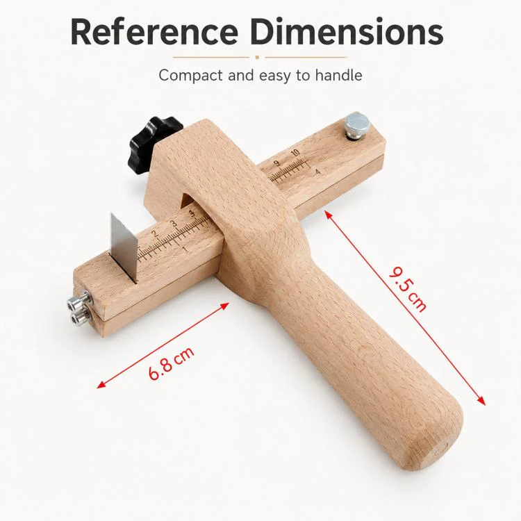 Thickness Adjustable Leather Belt Cutting Wood Handle Cutter(20cm x 17cm) - Image 5