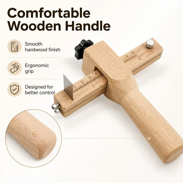 Thickness Adjustable Leather Belt Cutting Wood Handle Cutter(20cm x 17cm) - Image 8