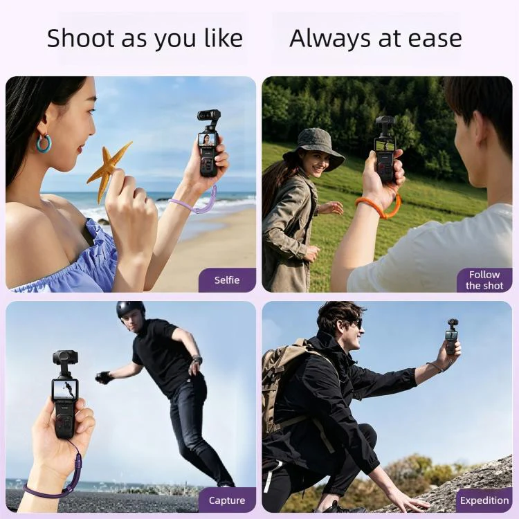 Thin-Strap Style Anti-Loss Self-Locking Adjustable Camera Wrist Lanyard(Light Camel) - Image 9