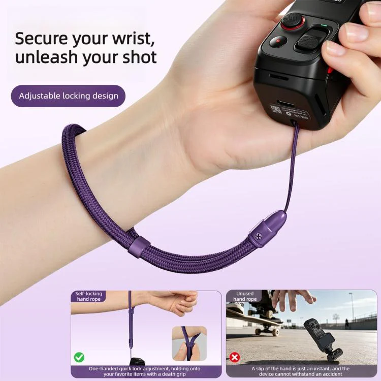 Thin-Strap Style Anti-Loss Self-Locking Adjustable Camera Wrist Lanyard(Sapphire Blue) - Image 4
