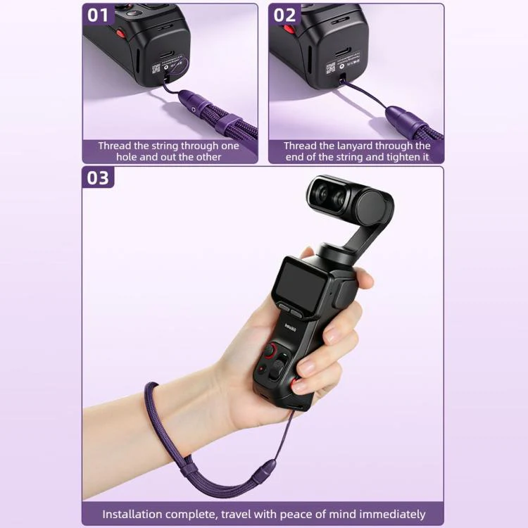 Thin-Strap Style Anti-Loss Self-Locking Adjustable Camera Wrist Lanyard(Sapphire Blue) - Image 7