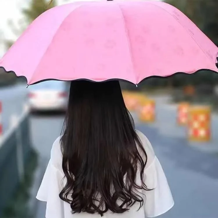Three-fold Thickened Black Vinyl Sunshade Umbrella Blooms When Wet For Both Sunny and Rainy Days(Fruit Green) - Image 7